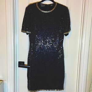 SILK beaded Dress vintage‎